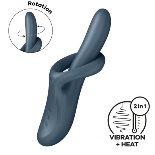 VIBRADOR HEAT FLEX 4 CINZA SATISFYER