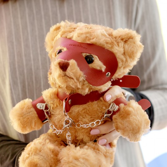 OURS BEAR BONDAGE CRUSHITO ROUGE 31CM CRUSHIOUS