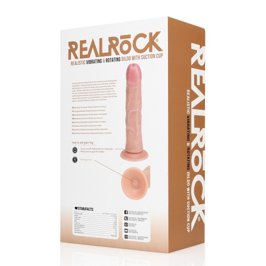 VIBRATING AND ROTATING REGULAR CURVED COCK - 8 / 20,5 CM - FLESH