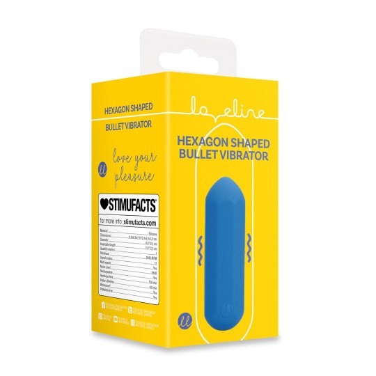 HEXAGON SHAPED BULLET VIBRATOR - JETSET BLUE