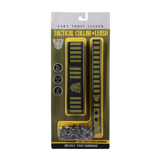 TACTICAL COLLAR AND LEASH - BLACK/GREEN