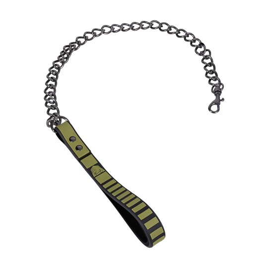TACTICAL COLLAR AND LEASH - BLACK/GREEN