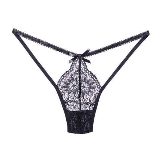 LACE THONG - ONE SIZE - BLACK
