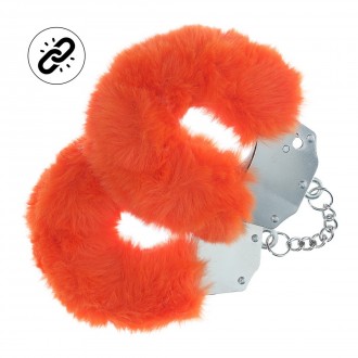HEAVY-DUTY FLUFFY HANDCUFFS - ORANGE