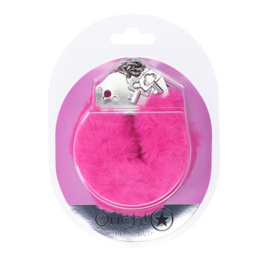 HEAVY-DUTY FLUFFY HANDCUFFS - PINK