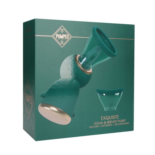 EXQUISITE - RECHARGEABLE VULVA AND BREAST PUMP - FOREST GREEN