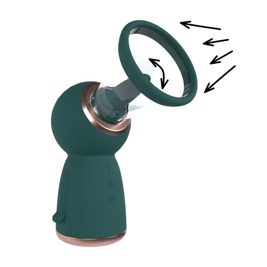 EXQUISITE - RECHARGEABLE VULVA AND BREAST PUMP - FOREST GREEN
