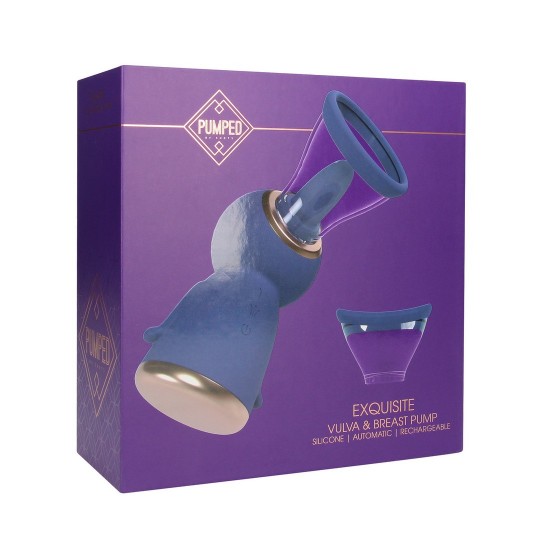 EXQUISITE - RECHARGEABLE VULVA AND BREAST PUMP - PURPLE