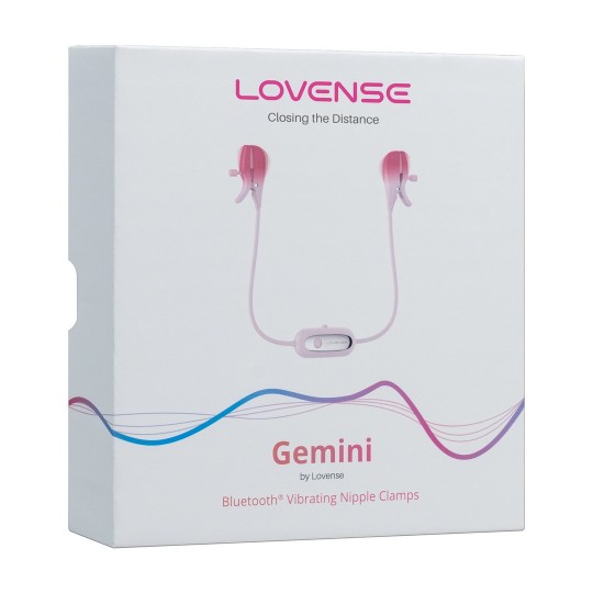 GEMINI - APP-CONTROLLED VIBRATING NIPPLE CLAMPS - PINK