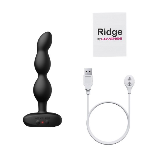 RIDGE - APP-CONTROLLED VIBRATING AND ROTATING ANAL BEADS - BLACK