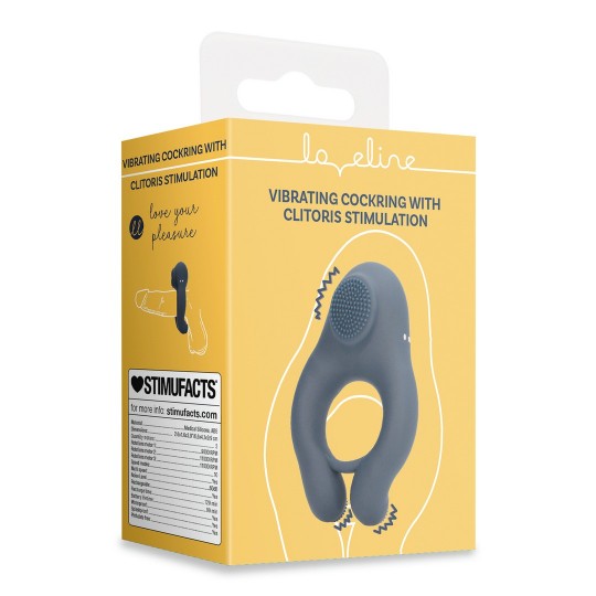 ANILLO VIBRADOR CON ESTIMULACIÓN DEL CLÍTORIS - AZUL ÍNDIGO