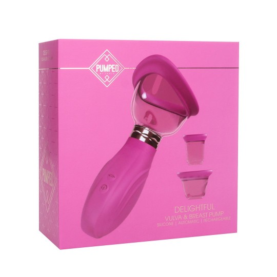 DELIGHTFUL - RECHARGEABLE VULVA AND BREAST PUMP - PINK