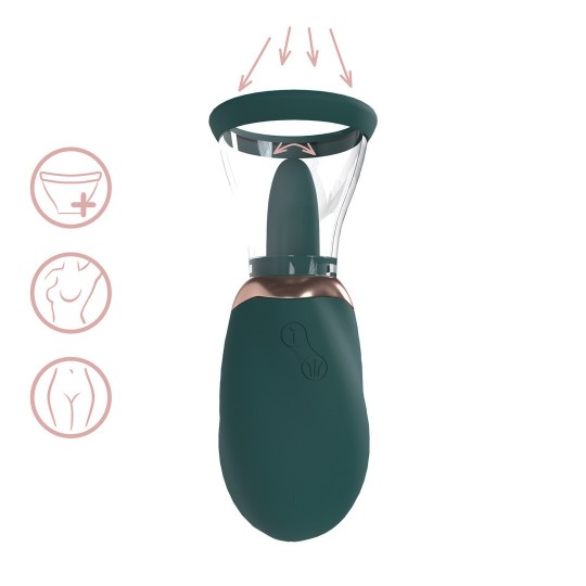 BOOST - RECHARGEABLE VULVA AND BREAST PUMP - FOREST GREEN