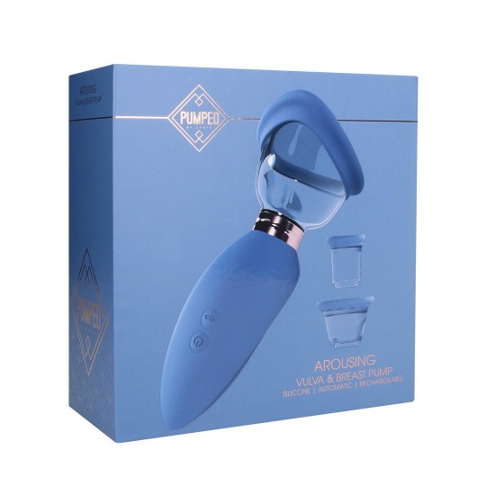AROUSING - RECHARGEABLE VULVA AND BREAST PUMP - BLUE