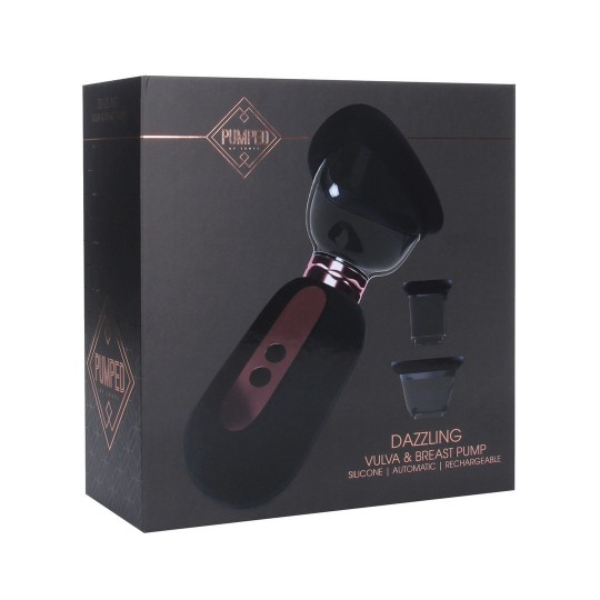 DAZZLING - RECHARGEABLE VULVA AND BREAST PUMP - BLACK