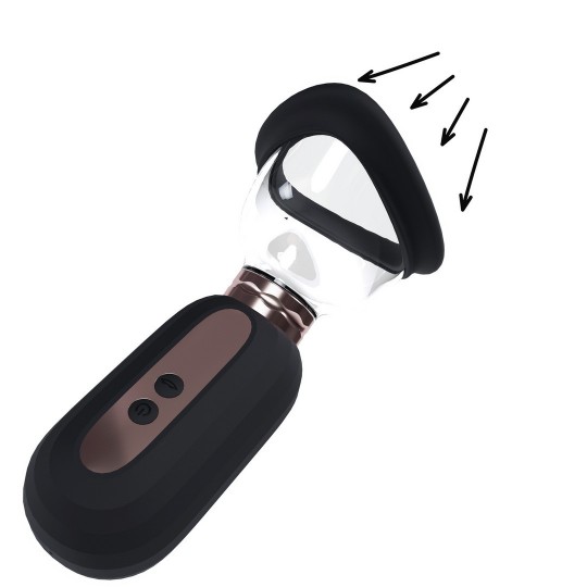 DAZZLING - RECHARGEABLE VULVA AND BREAST PUMP - BLACK