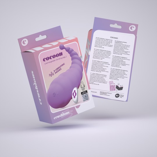 CRUSHIOUS COCOON RECHARGEABLE VIBRATING EGG WITH WIRELESS REMOTE CONTROL PURPLE