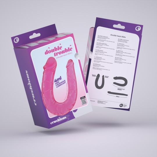 DOUBLE TROUBLE DOUBLE HEAD DILDO CRUSHIOUS PINK
