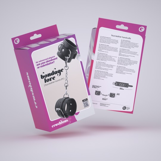 БОНДАЖ ЛЮБОВЬ КОЖАНЫЙ НАРУЧНИК CRUSHIOUS ЧЕРНЫЙ