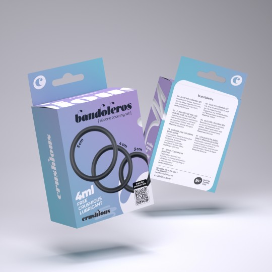 BANDOLEROS CONJUNTO DE ANILLOS DE SILICONA PARA EL PENE CRUSHIOUS