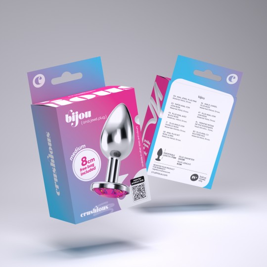 PLUG ANAL JOYA BIJOU ROSA MEDIANO CRUSHIOUS CON BOLSA ATERCIOPELADA GRATIS