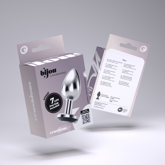 PLUG ANAL BIJOU NOIR PETIT CRUSHIOUS AVEC SAC VELOUTÉ GRATUIT