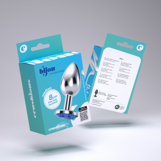 АНАЛЬНАЯ ЮВЕЛИРНАЯ ПРОБКА CRUSHIOUS BIJOU ГОЛУБАЯ СРЕДНЯЯ