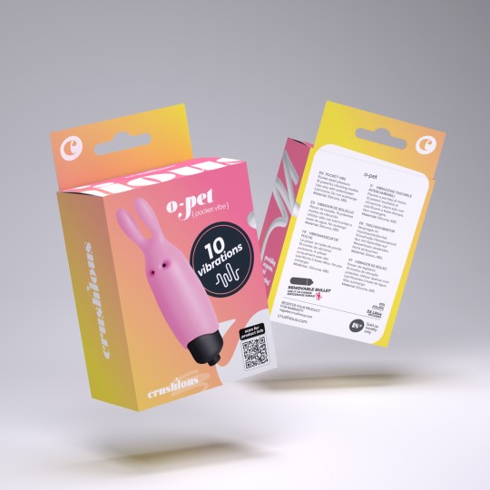 O-PET CONEJO CON BALA DE 10 VIBRACIONES ROSA PASTEL CRUSHIOUS