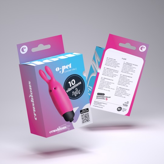 O-PET COELHO COM BALA DE 10 VIBRAÇÕES ROSA CRUSHIOUS