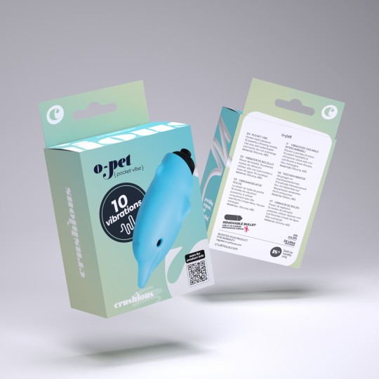 O-PET DAUPHIN AVEC VIBROMASSEUR BULLET À 10 VIBRATIONS BLEU