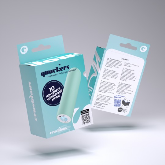 PACK 5 + 1 FREE QUACKERS USB RECHARGEABLE VIBRATING BULLET MINT GREEN CRUSHIOUS