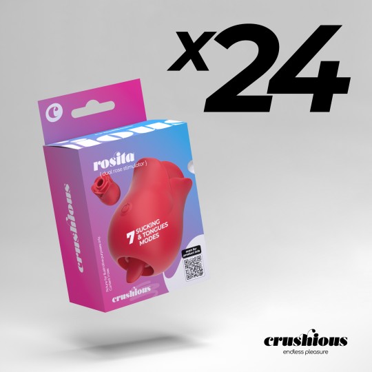 PACK DE 24 ROSITA ESTIMULADOR CLITORIANO COM LÍNGUA CRUSHIOUS