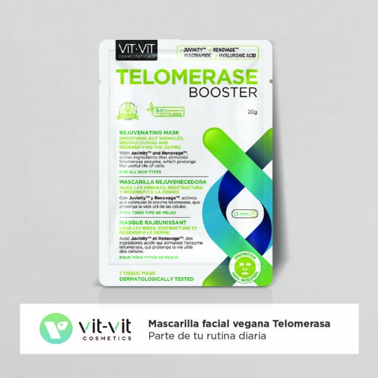 MÁSCARA DE TECIDO FACIAL TELOMERASE BOOSTER VIT VIT COSMETICS 20GR