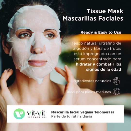 MASQUE EN TISSU POUR LE VISAGE TELOMERASE BOOSTER VIT VIT COSMETICS 20GR