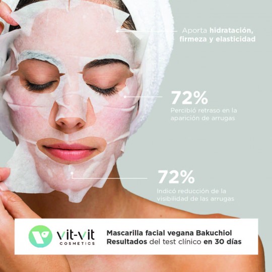 MÁSCARA DE TECIDO FACIAL ANTI-IDADE BAKUCHIOL VIT VIT COSMETICS 20GR