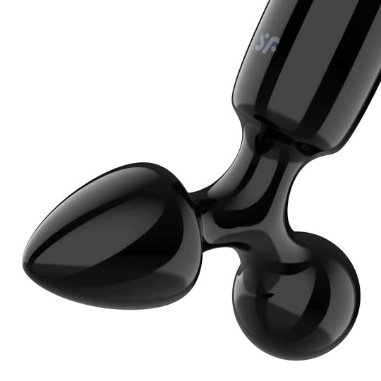 DILDO IN VETRO CON PLUG TRIPLE CRYSTAL 1 NERO SATISFYER