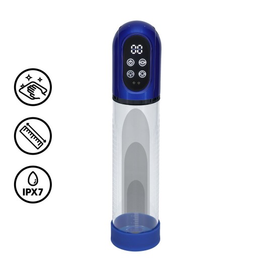 ENGAGE - AUTOMATIC WATERPROOF PENIS PUMP AND MASTURBATOR - METALLIC BLUE