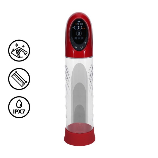 CYBERPULSE - AUTOMATIC WATERPROOF PENIS PUMP - METALLIC RED