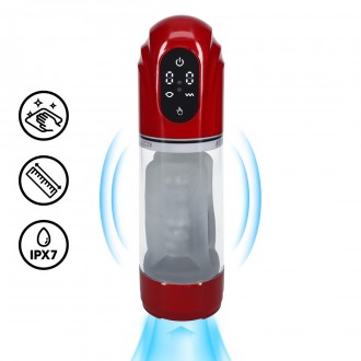 TECHNOTHRUST - AUTOMATIC WATERPROOF MASTURBATOR PUMP - METALLIC RED