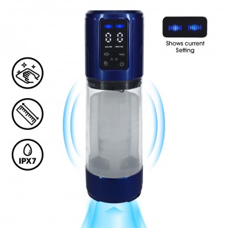 ULTRALIFT - AUTOMATIC WATERPROOF MASTURBATOR PUMP - METALLIC BLUE