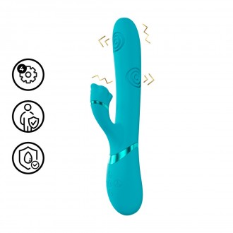 FIORE - G-SPOT AIR WAVE VIBRATING AND TAPPING FLARED CLITORAL STIMULATOR - BLUE