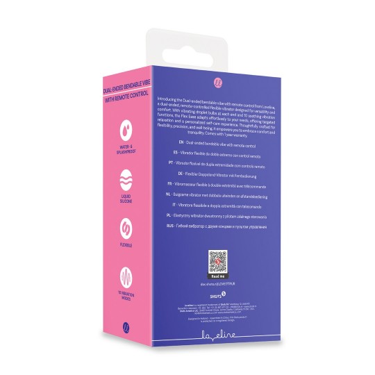 ДВУСТОРОННИЙ ГНУЩИЙСЯ ВИБРАТОР С ПУЛЬТОМ ДИСТАНЦИОННОГО УПРАВЛЕНИЯ - ФИОЛЕТОВЫЙ