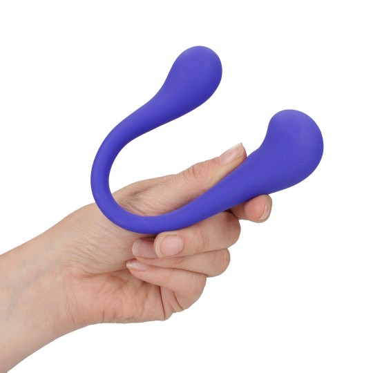 DUAL-ENDED BENDABLE VIBE WITH REMOTE CONTROL - PURPLE