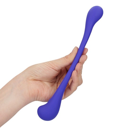 DUAL-ENDED BENDABLE VIBE WITH REMOTE CONTROL - PURPLE