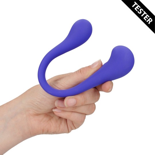 DUAL-ENDED BENDABLE VIBE WITH REMOTE CONTROL - PURPLE - TESTER