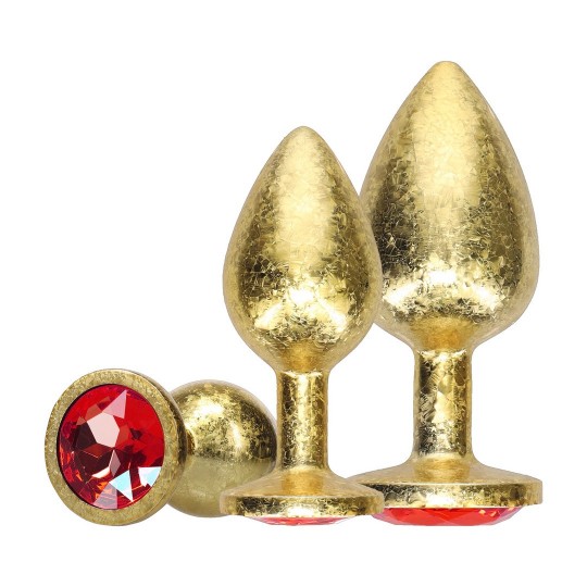 OUCH! MILAN COLLECTION METAL ANAL PLUG SET OF 3 PIECES GOLD