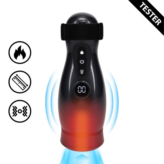 VIRTUO - SUCTION AND VIBRATION MASTURBATOR PUMP WITH PHONE ATTACHMENT - GUN METAL - TESTER