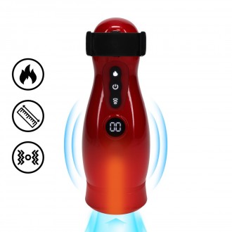 PUMPED VIRTUO SUCTION AND VIBRATION MASTURBATOR PUMP WITH PHONE ATTACHMENT METALLIC RED