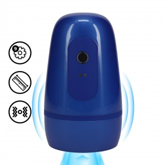 PUMPED PULSAR NEGATIVE PRESSURE SUCTION AND VIBRATION MASTURBATOR PUMP METALLIC BLUE