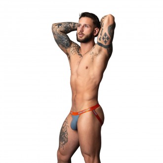 UPLIFT JOCK CON ANILLO PARA EL PENE COBALT - GRIS/NARANJA